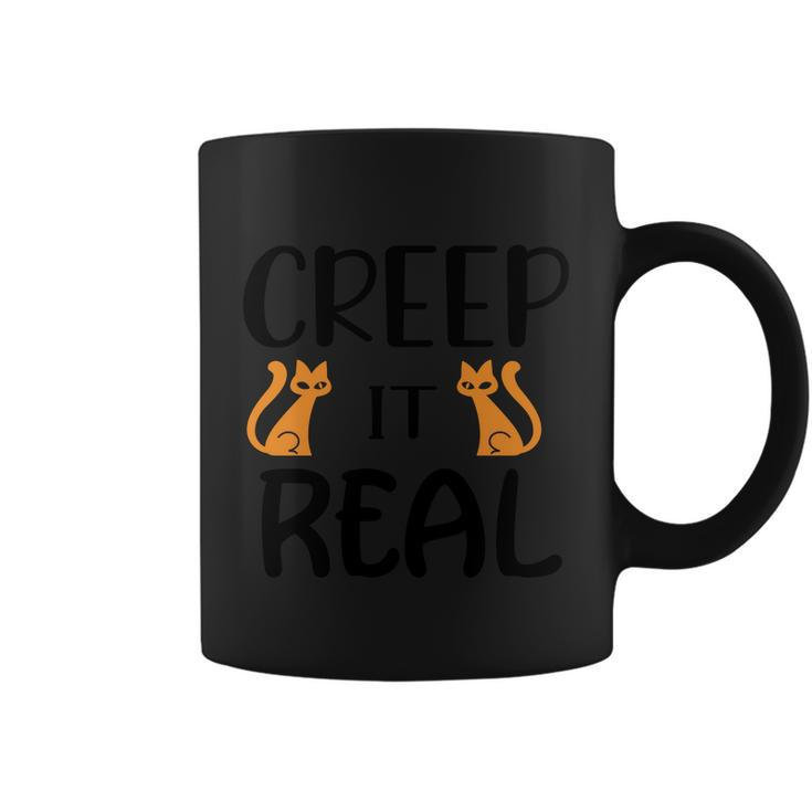 Creep It Real Cat Halloween Quote Coffee Mug