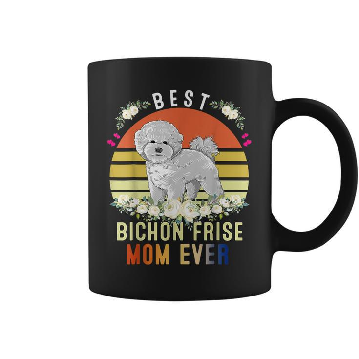 Cute Best Bichon Frise Mom Ever Retro Vintage Puppy Lover  Coffee Mug