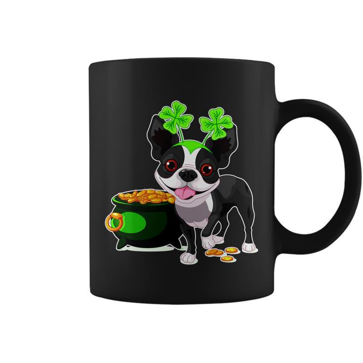 Cute Boston Terrier Shamrock St Patricks Day Coffee Mug