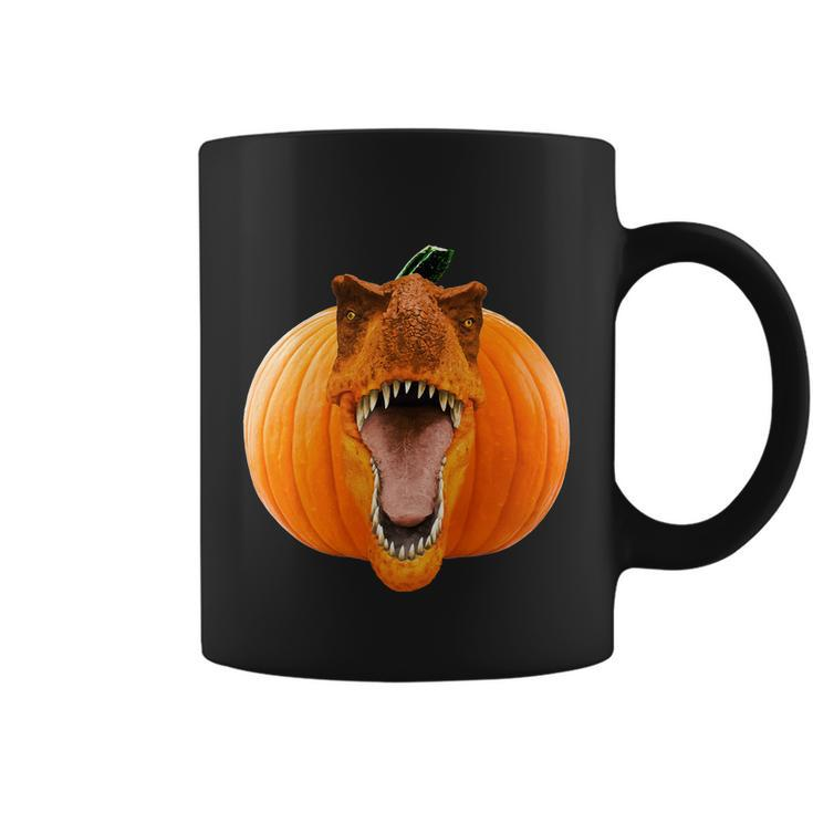 Cute Halloween Funny Halloween Day Trex Pumpkin Face Graphic Design Printed Casual Daily Basic Coffee Mug