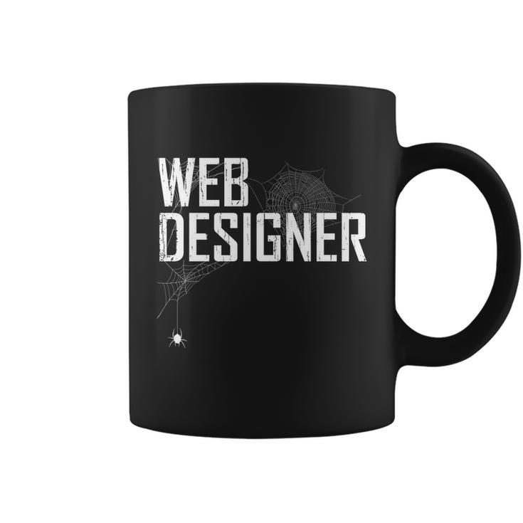 Cute Halloween Funny Halloween Day Web Designer Spider Web Graphic Design Printed Casual Daily Basic Coffee Mug