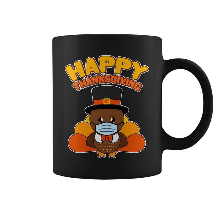 Cute Happy Thanksgiving Quarantine Turkey Mask Tshirt Coffee Mug