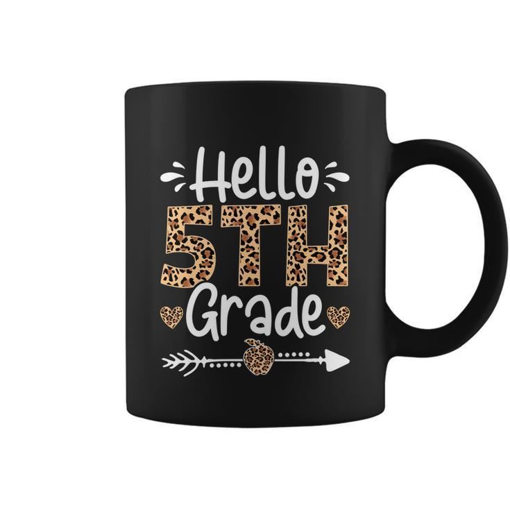 Cute Hello Fifth Grade Leopard Happy Last Day Of School Cool Gift Coffee Mug