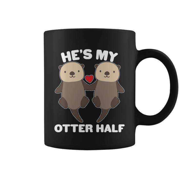 Cute Hes My Otter Half Matching Couples Shirts Graphic Design Printed Casual Daily Basic Coffee Mug
