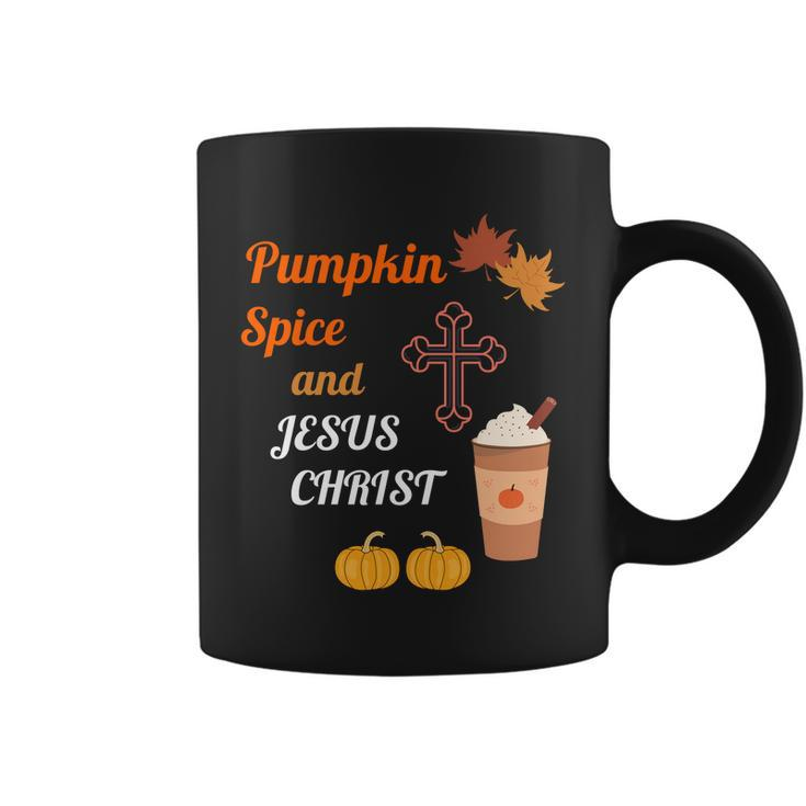 Cute Pumpkin Spice And Jesus Christ Fall Design  Graphic Design Printed Casual Daily Basic V2 Coffee Mug