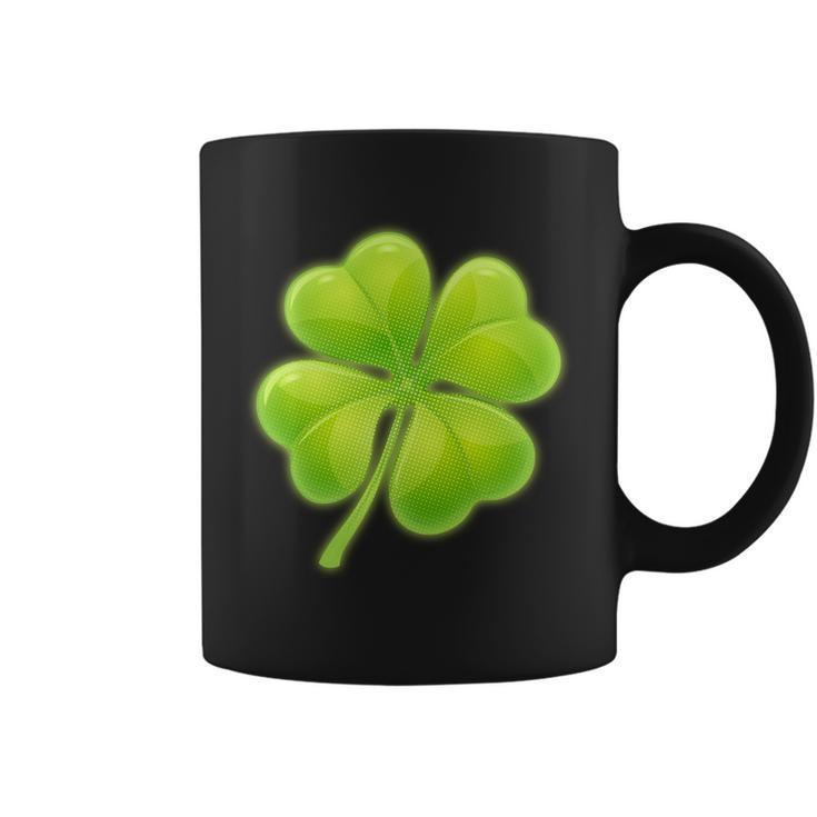 Cute St Patricks Day Lucky Glowing Shamrock Clover Coffee Mug