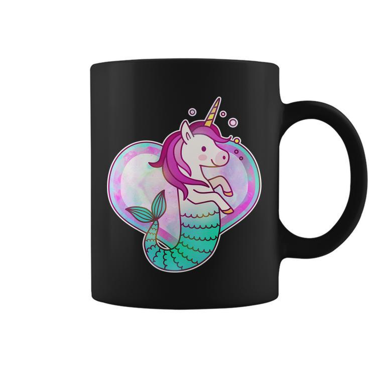 Cute Unicorn Mermaid Heart Coffee Mug