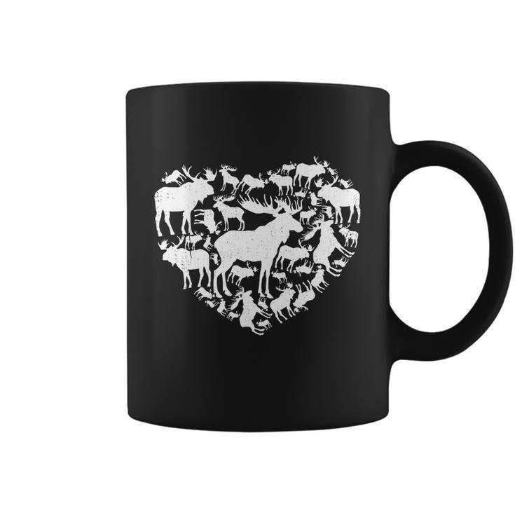 Cute Valentines Day Couple Heart Moose Animals Lover Gift Coffee Mug