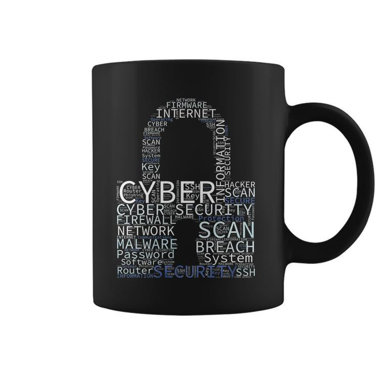 Cyber Security Wordcloud Padlock Coffee Mug