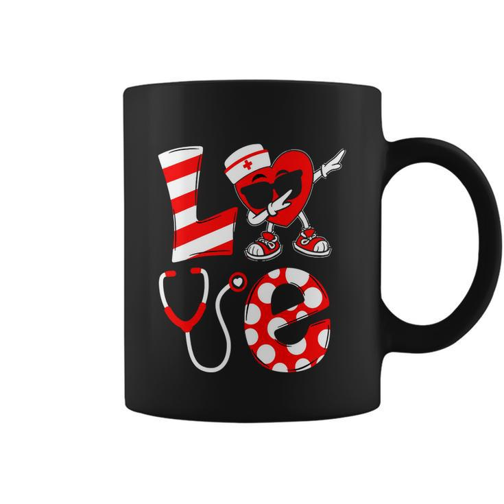 Dabbing Heart With Nurse Hat Funny Valentine Day Coffee Mug