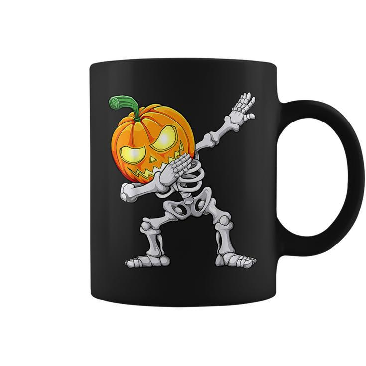 Dabbing Skeleton Scary Pumpkin Jack O Lantern Halloween Boys  Coffee Mug