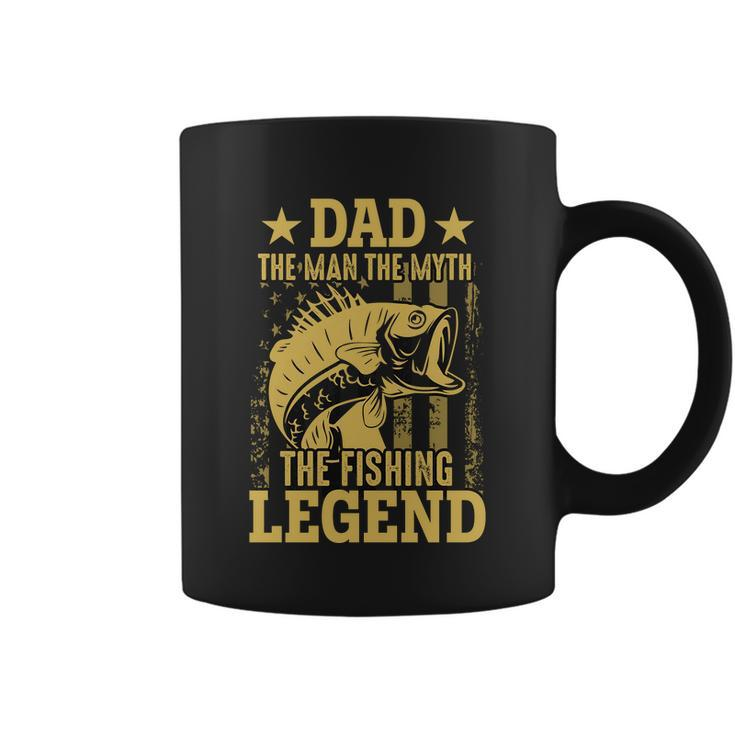 Dad Fishing Legend Flag Tshirt Coffee Mug