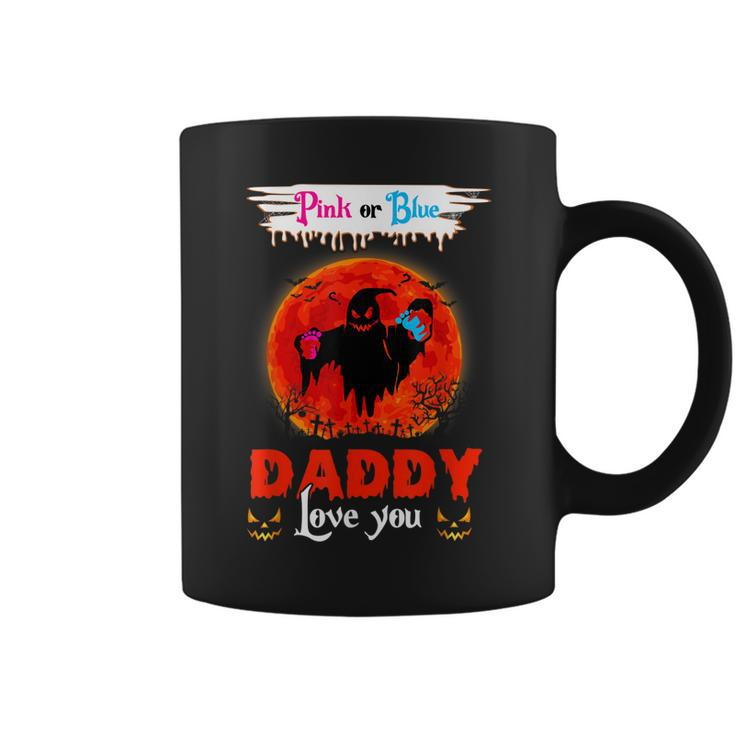 Daddy Pink Or Blue Gender Reveal Moon Witch Halloween Party  Coffee Mug