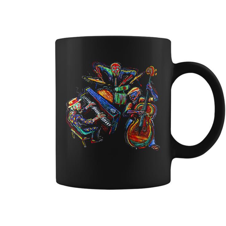 Dancing Skeleton Music Band Coffee Mug