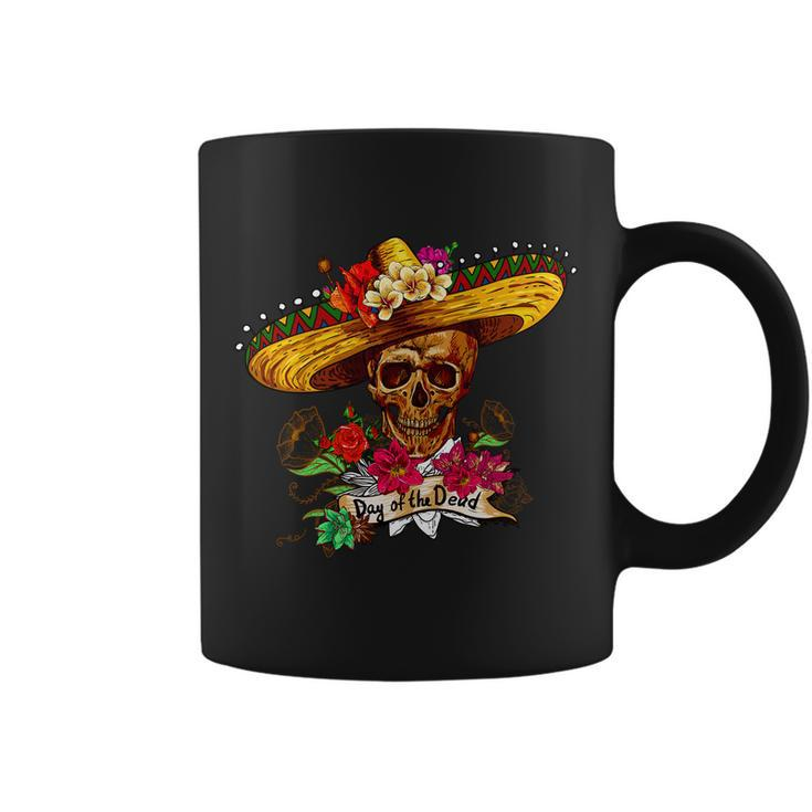 Day Of The Dead Sugar Skull Sombrero Tshirt Coffee Mug