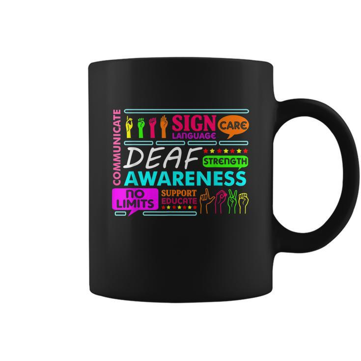Deaf Awareness Sign Deafness Hearing Loss Warrior Tshirt Coffee Mug