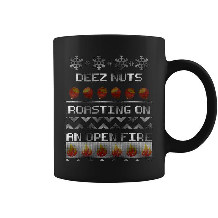 Deez Nuts Roasting On An Open Fire Ugly X-Mas Tshirt Coffee Mug