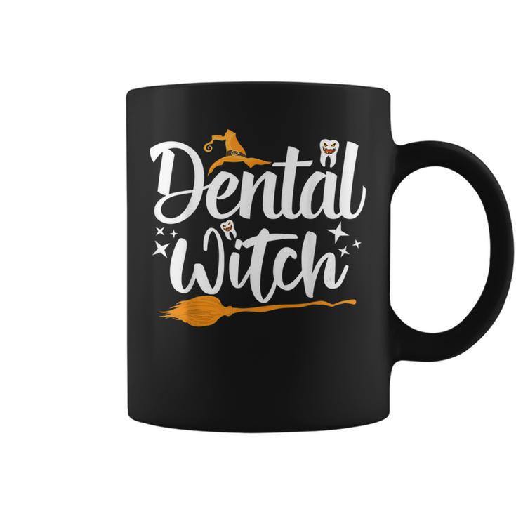 Dental Witch Hats Halloween Broom Stick Ghost Dentist  Coffee Mug