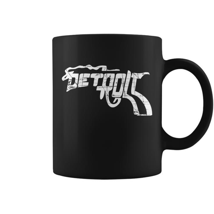 Detroit Gun N Smoke Revolver Tshirt Coffee Mug