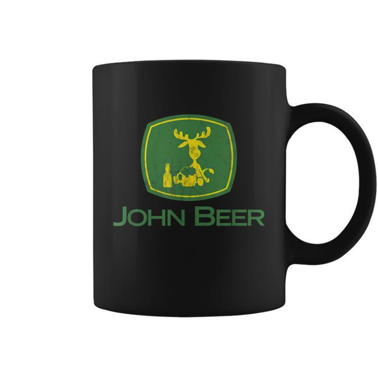 Distressed S Funny Tractor John Beer Deer Farmer Tshirt Coffee Mug