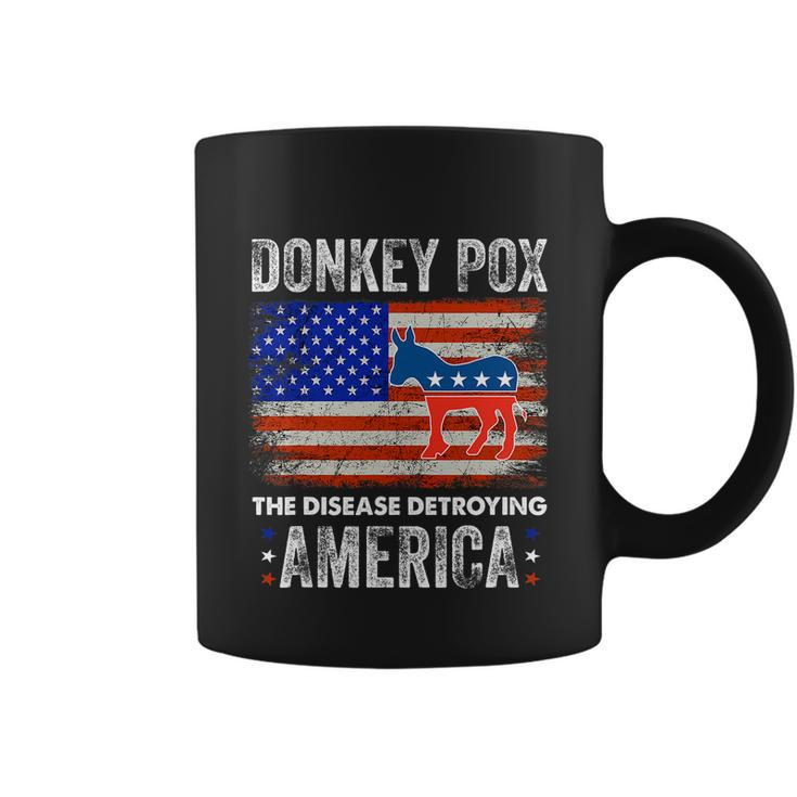 Donkey Pox The Disease Destroying America Usa Flag Funny Anti Biden Coffee Mug