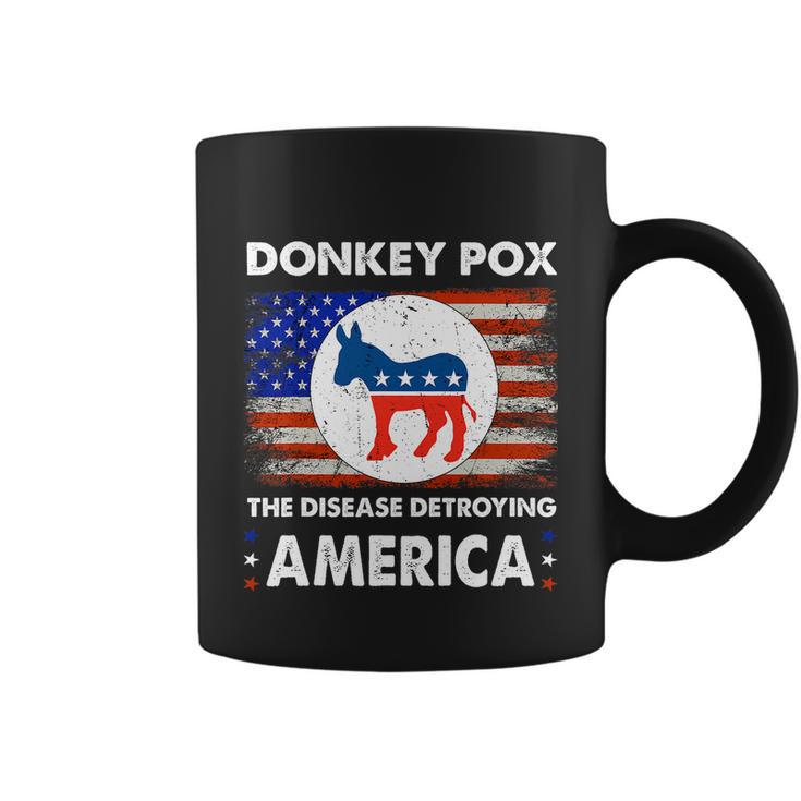 Donkey Pox The Disease Destroying America Usa Flag Funny Coffee Mug