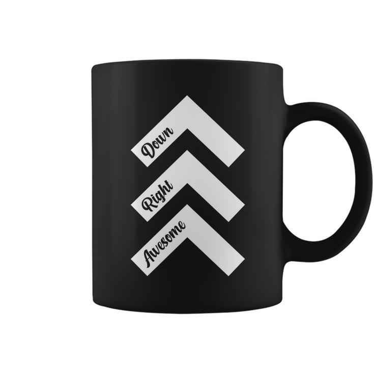 Down Right Awesome Arrow Down Syndrome Awareness Tshirt Coffee Mug