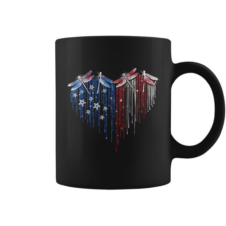 Dragonfly 4Th Of July Usa Flag America Patriotic Usa Coffee Mug