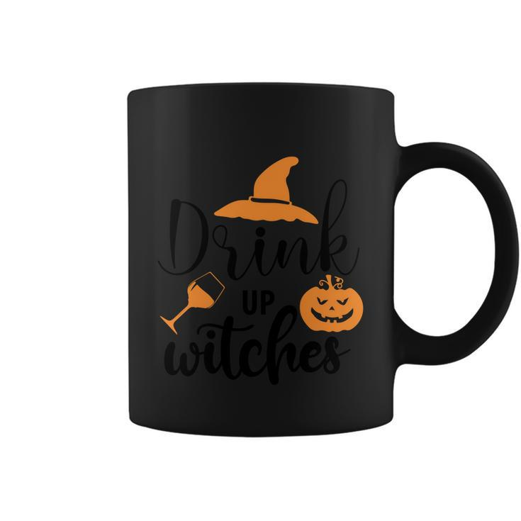 Drink Up Witches Witch Hat Pumpkin Halloween Quote Coffee Mug
