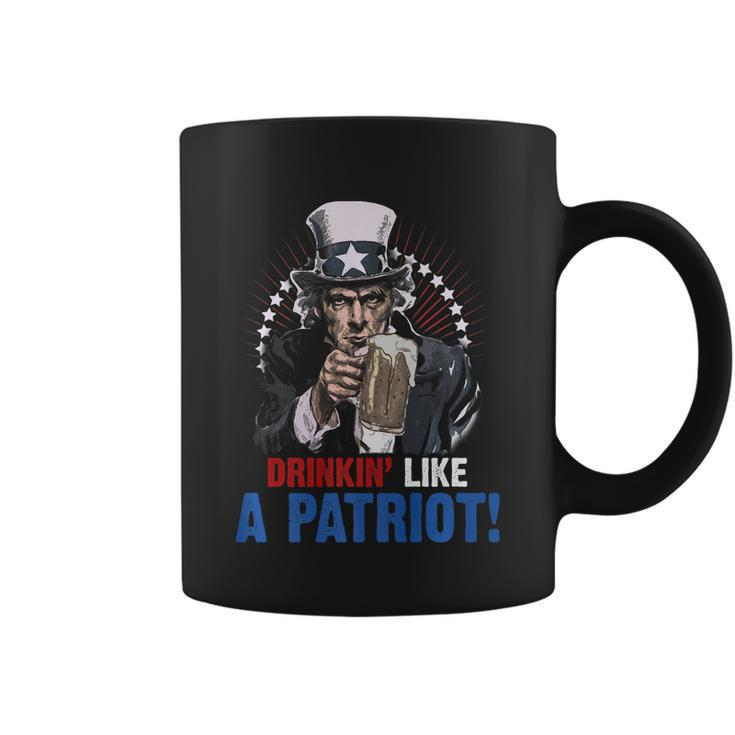 Drinkin Like A Patriot 4Th Of July Uncle Sam Coffee Mug