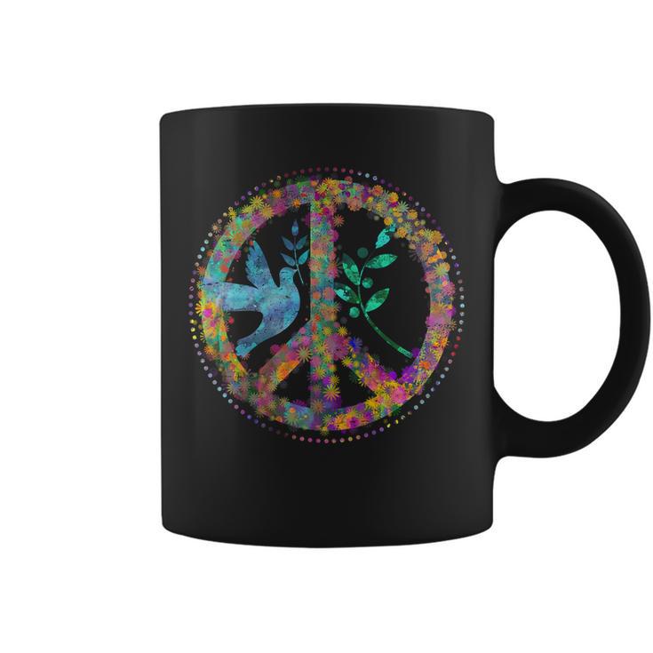 Earth Watercolor Peace Sign Tshirt Coffee Mug