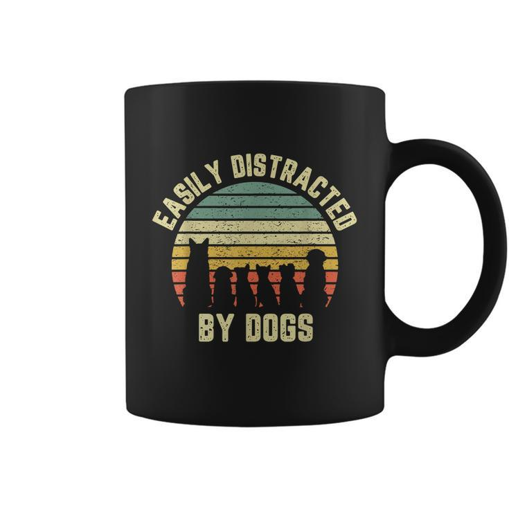 Easily Distracted By Dogs Shirt Funny Dog Dog Lover Graphic Design Printed Casual Daily Basic Coffee Mug
