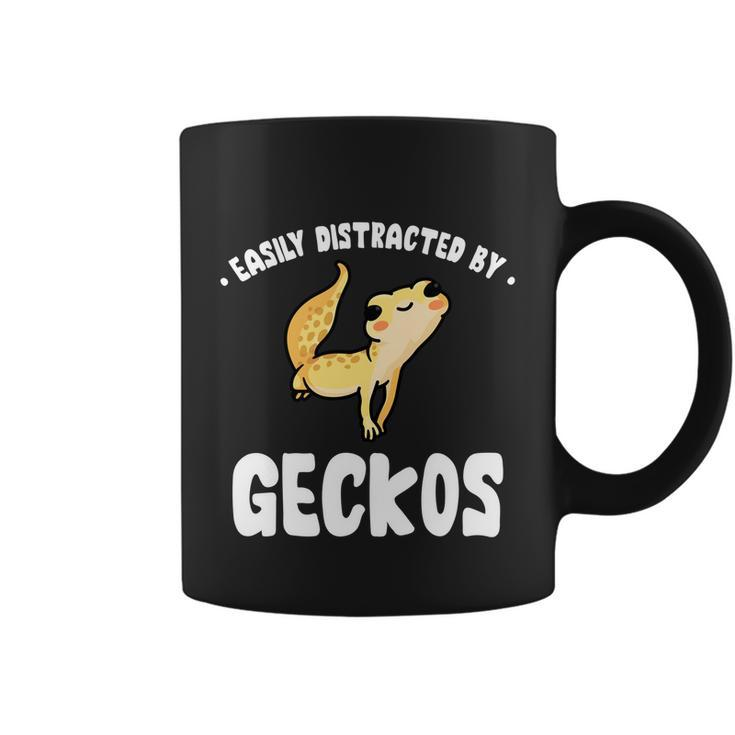 Easily Distracted By Geckos Funny Leopard Gecko Lizard Lover Cool Gift Coffee Mug