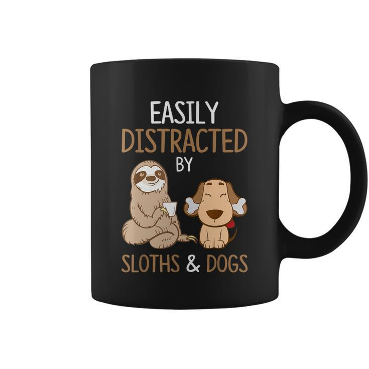 Easily Distracted By Sloths And Dogs Meaningful Gift Sloth Lover Gift Coffee Mug