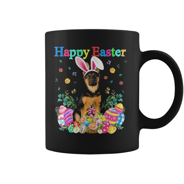 Easter Bunny German Shepherd Dog With Easter Eggs Basket Coffee Mug