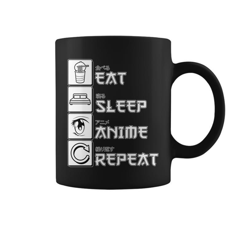 Eat Sleep Anime Repeat Tshirt Coffee Mug