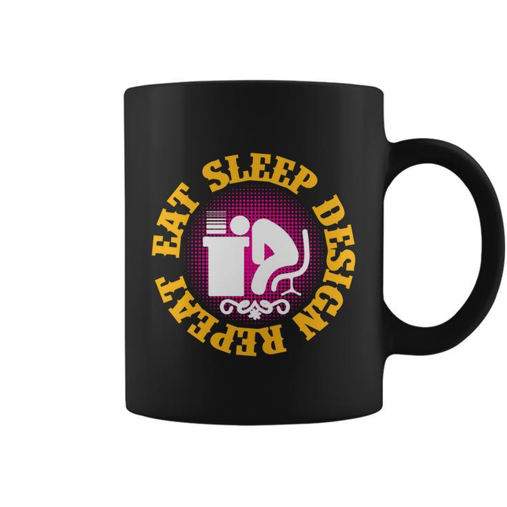 Eat Sleep Design Repeat Halloween Quote Coffee Mug