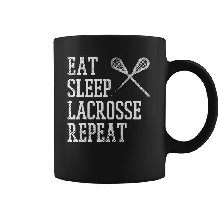 Eat Sleep Lacrosse Repeat Funny Lax Player Men Women Kids Coffee Mug