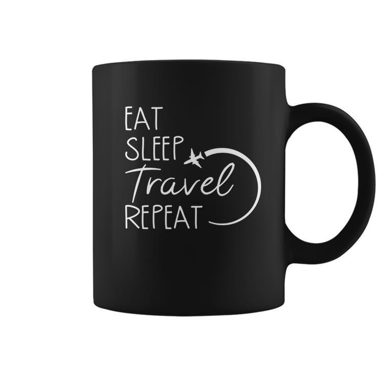 Eat Sleep Travel Repeat Vacation Coffee Mug