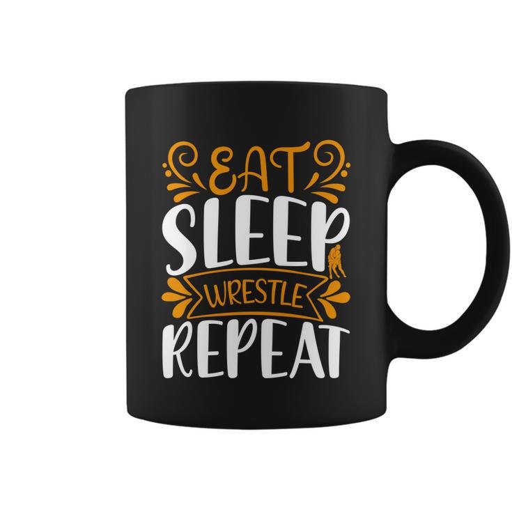 Eat Sleep Wrestle Repeat V2 Coffee Mug