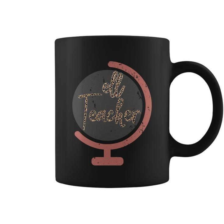 Ell Teacher Globe Leopard Teacher Back To School Campus Gift Coffee Mug