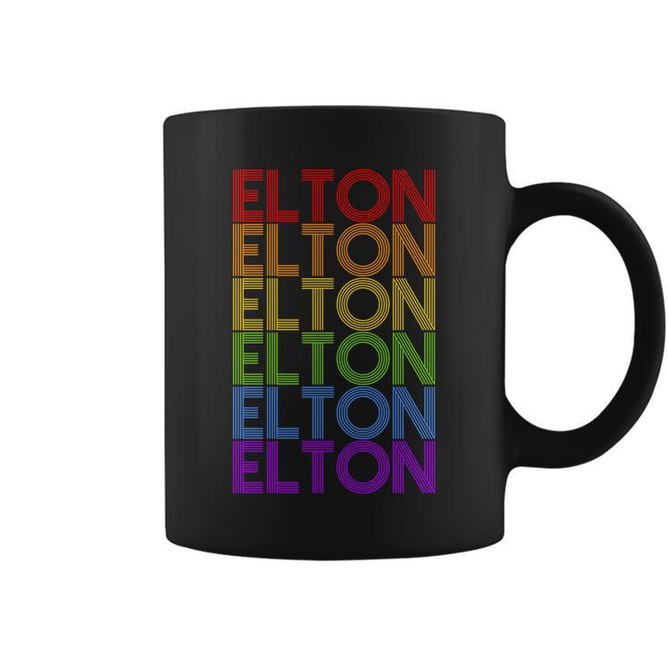 Elton Wordmark Pattern Retro Style Coffee Mug