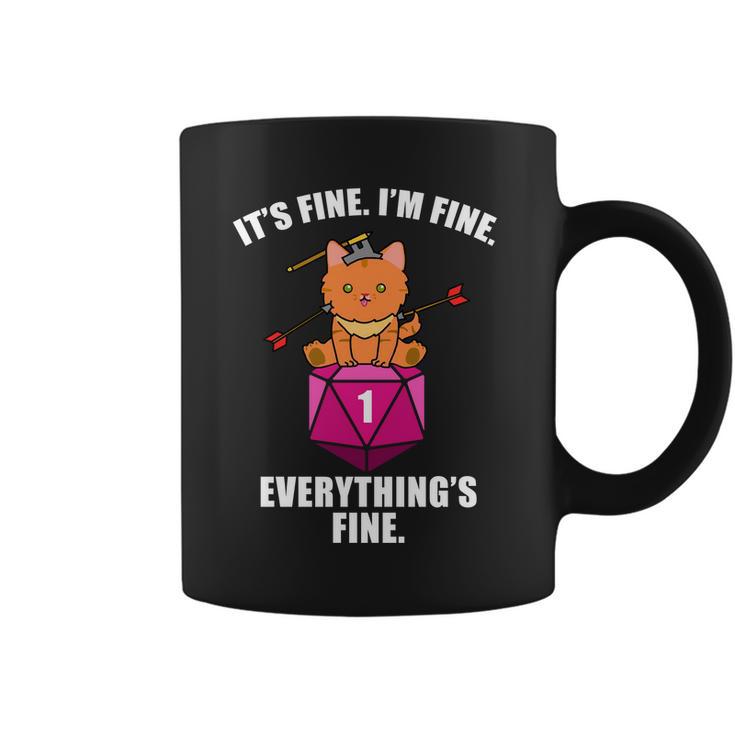 Everythings Fine Cute Cat Dnd Coffee Mug