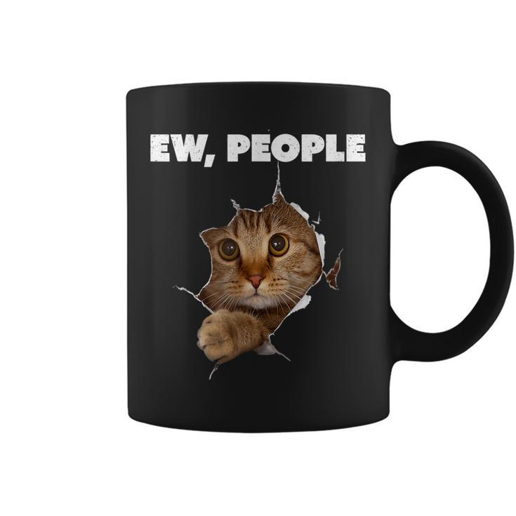 Ew People Cat  Meow Kitty Funny Cats Mom And Cat Dad  Coffee Mug