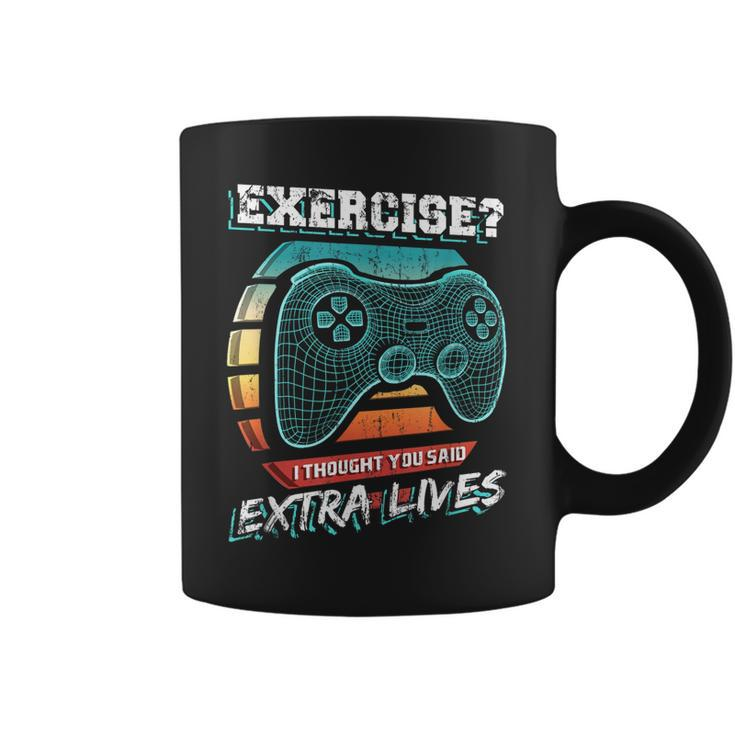 Extra Lives Funny Video Game Controller Retro Gamer Boys  V8 Coffee Mug
