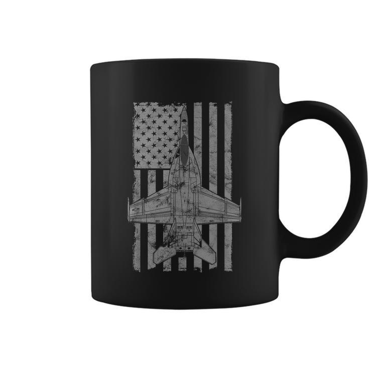 F18 Super Hornet Jet Airplane Vintage Flag Tshirt Coffee Mug