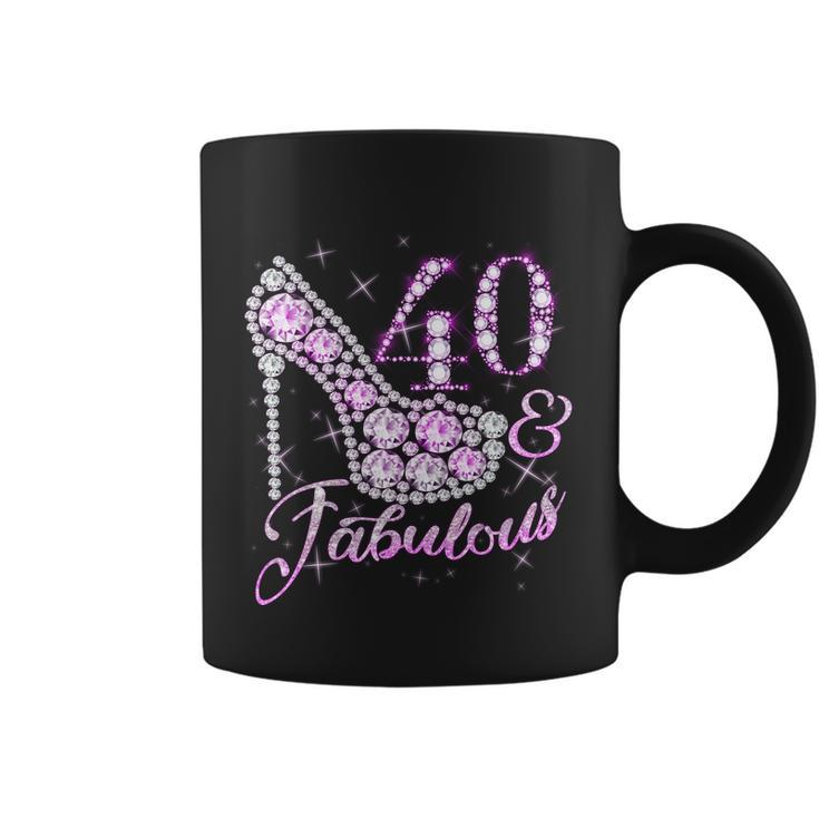 Fabulous & 40 Sparkly Shiny Heel 40Th Birthday Coffee Mug