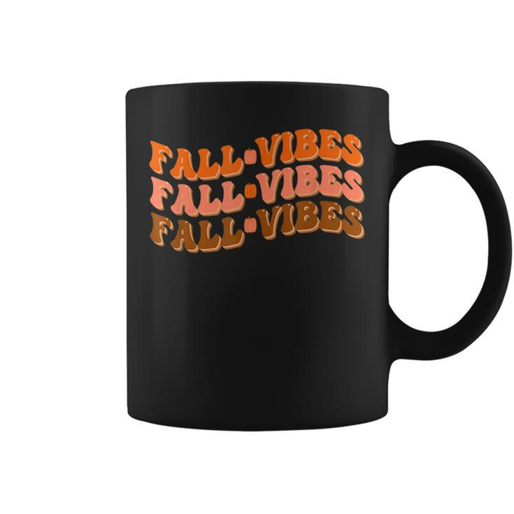 Fall Vibes Thanksgiving Retro Groovy  Coffee Mug