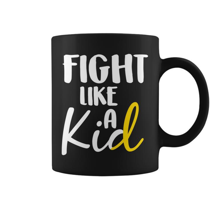 Fight Like A Kid Childhood Cancer Gold Ribbon Coffee Mug