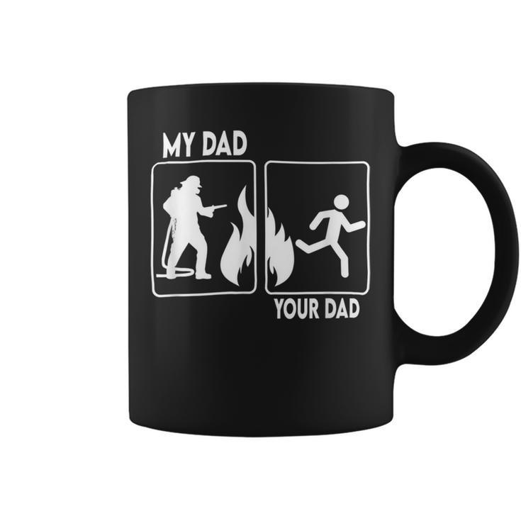 Firefighter Funny Firefighter Dad Fathers Day Proud Daughter Son Boys Coffee Mug